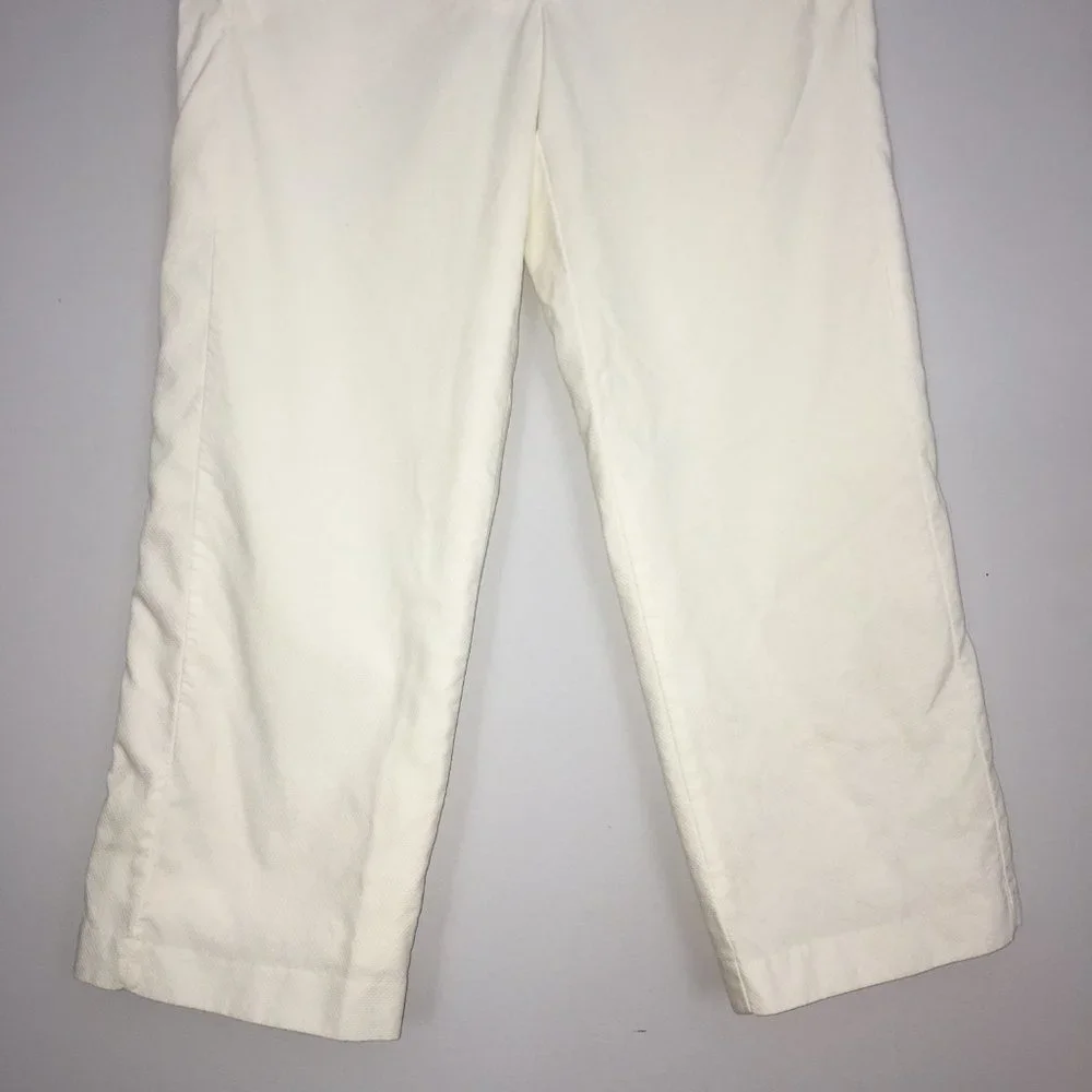 Tommy Hilfiger Womens 2 Pants White Mid-Calf Career Cropped 100% Cotton Capri - Picture 3 of 11